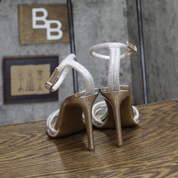 International Concepts Womens Tahara Sandals Heels Stiletto Silver Bling Gray 7M - Picture 4 of 12